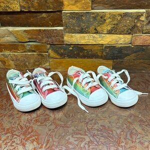 Converse All Star Rainbow Kids Sneakers, size 4.